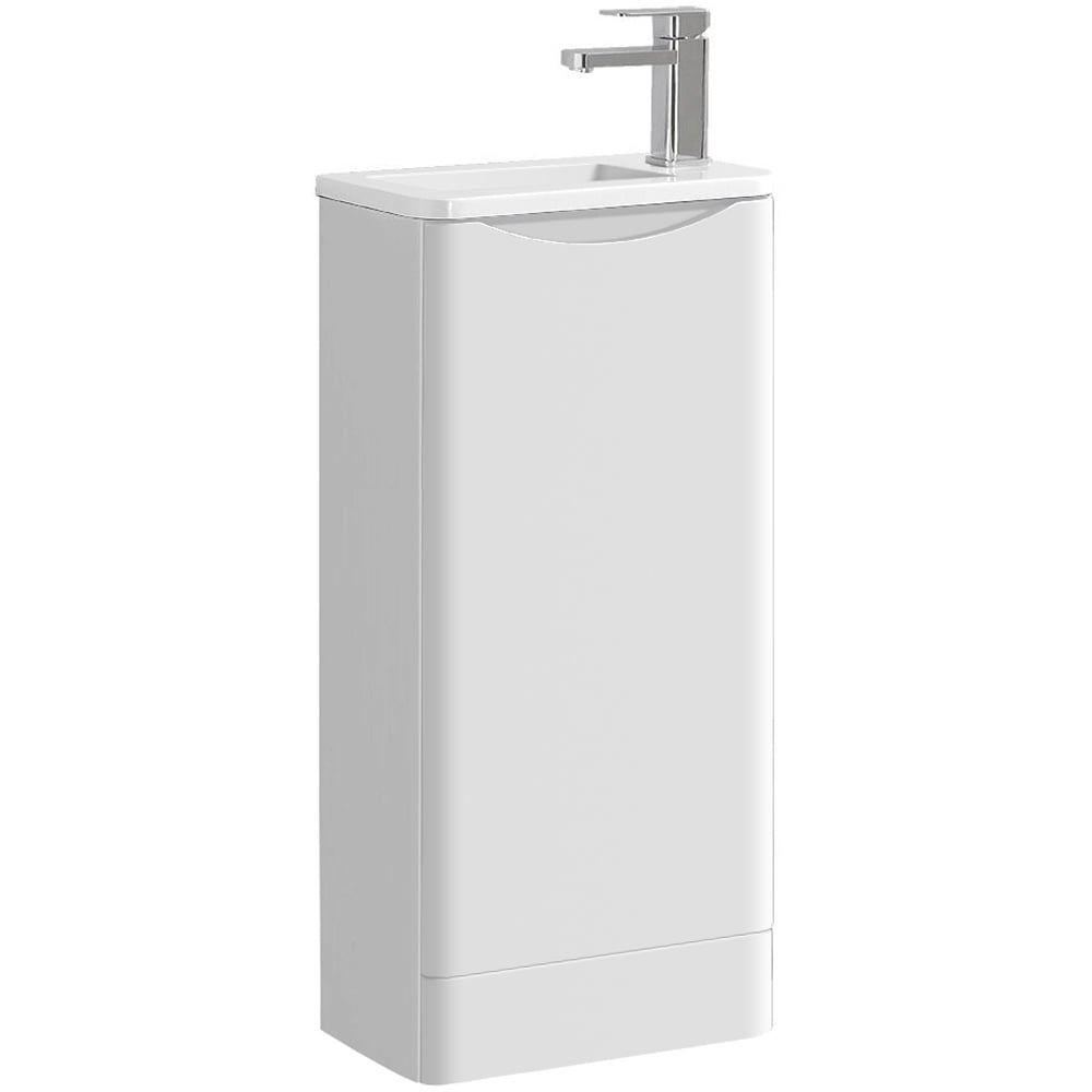 Astini Naples Smile White Floor Standing Cloakroom 400mm Vanity & Basin