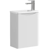 Astini Naples Smile White Wall Hung Cloakroom 400mm Vanity & Basin