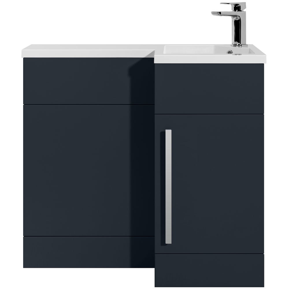 Astini Verona Shadow Grey 1 Door WC Vanity Unit Chrome Handles & Right Basin