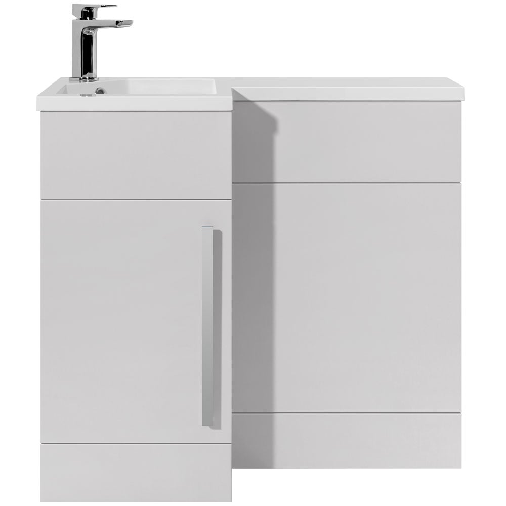 Astini Verona White 1 Door WC Vanity Unit Chrome Handles & Left Basin