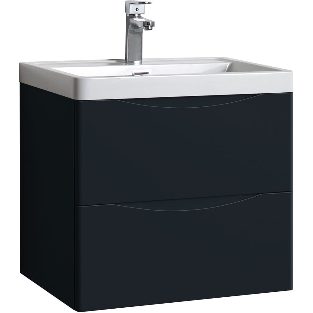 Astini Naples Smile Shadow Grey 2 Drawer Wall Hung 600mm Vanity & Basin