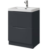 Astini Naples Smile Shadow Grey 2 Drawer Floor Standing 600mm Vanity & Basin