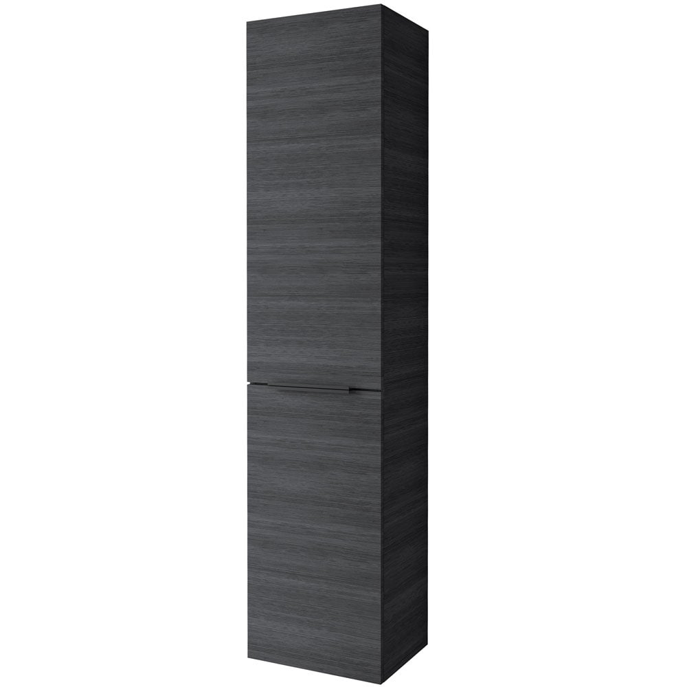 Astini Bendrinis Senca Grey Two Door 425mm Tall Boy with Black Handles