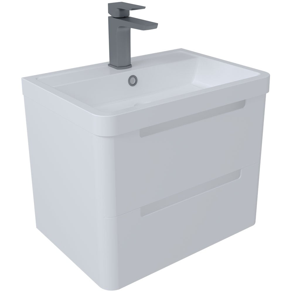 Astini Monza White Gloss Wall Hung 500mm Vanity & Basin