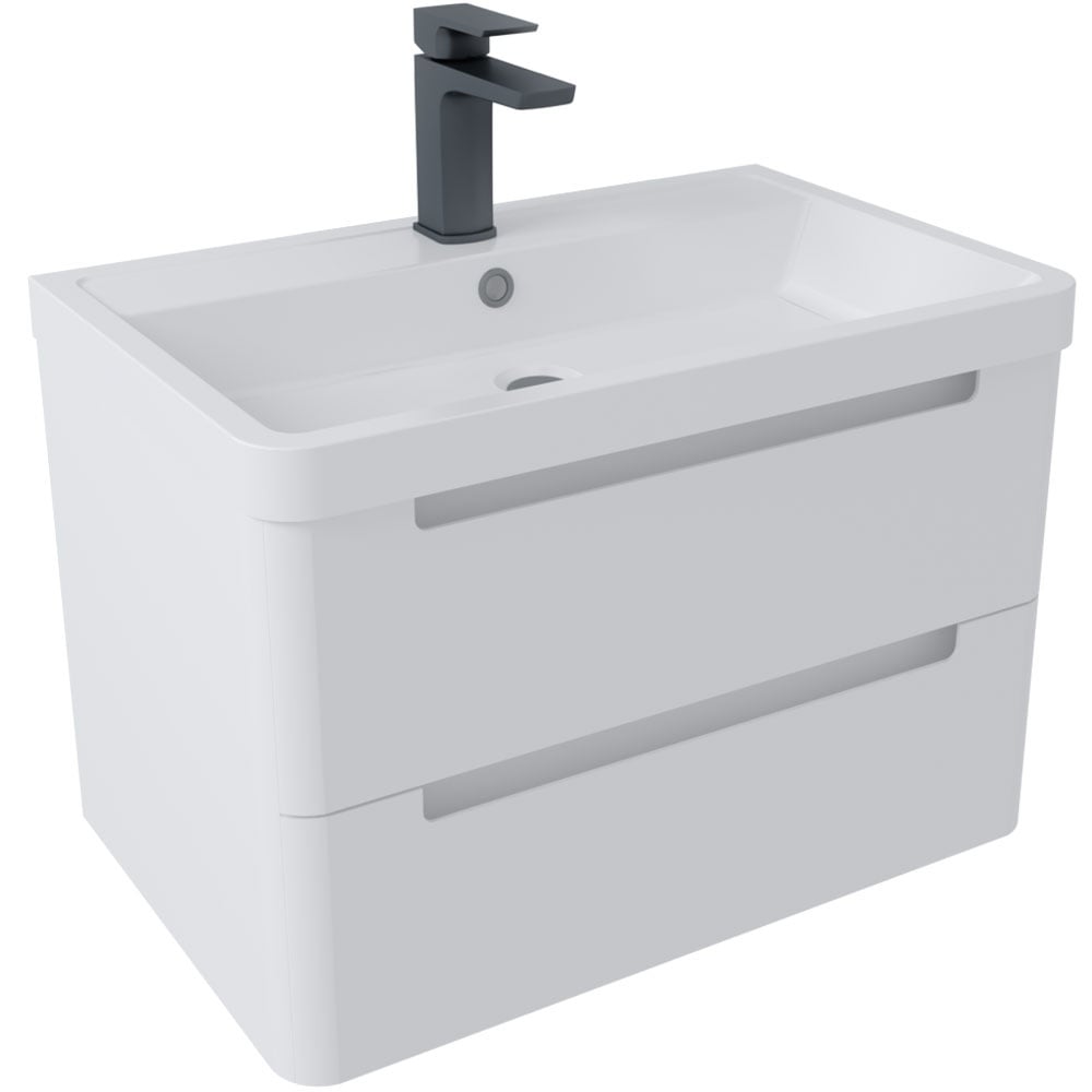 Astini Monza White Gloss Wall Hung 600mm Vanity & Basin