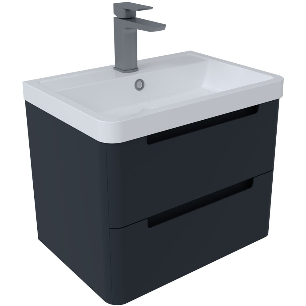 Astini Monza Shadow Grey Wall Hung 500mm Vanity & Basin