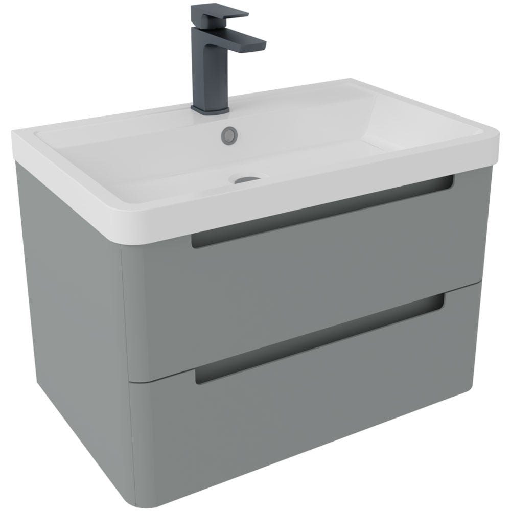 Astini Monza Tailored Grey Wall Hung 600mm Vanity & Basin