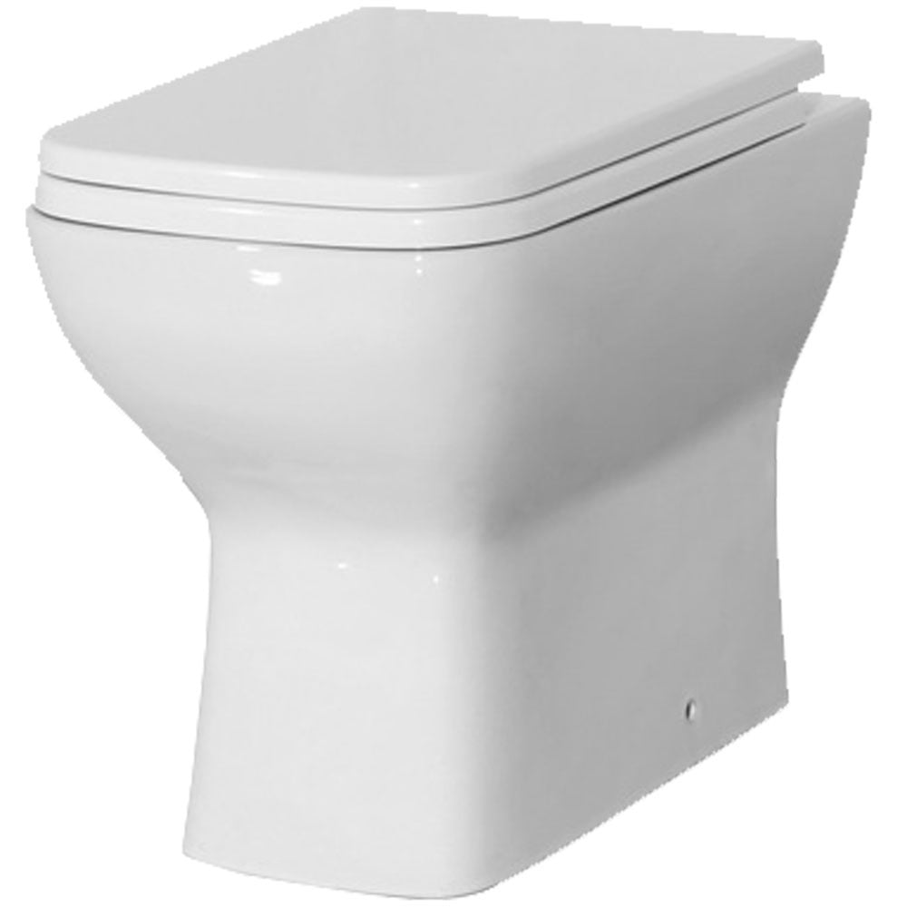 Astini Seina Square Back To Wall Toilet Pan, Soft Close Seat & Fittings