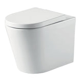 Astini Ferrara Plus Back To Wall Rimless D-Shape Toilet Pan, Seat & Fittings