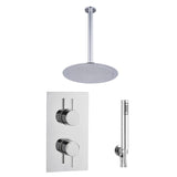 Astini Chrome Round Concealed Thermostatic Shower Valve, Head & Ceiling Arm TIS0011C