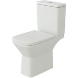 Astini Square Rimless Close Coupled Toilet Pan, Cistern, Soft Close Seat & Fittings