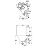 Astini Square Rimless Close Coupled Toilet Pan, Cistern, Soft Close Seat & Fittings