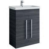 Astini Bendrinis Senca Grey 2 Door Floor Standing Vanity Unit & Basin