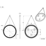 Astini Delilah Orca Black Round LED Touch Mirror, Hanging Hook & Loop 600mm