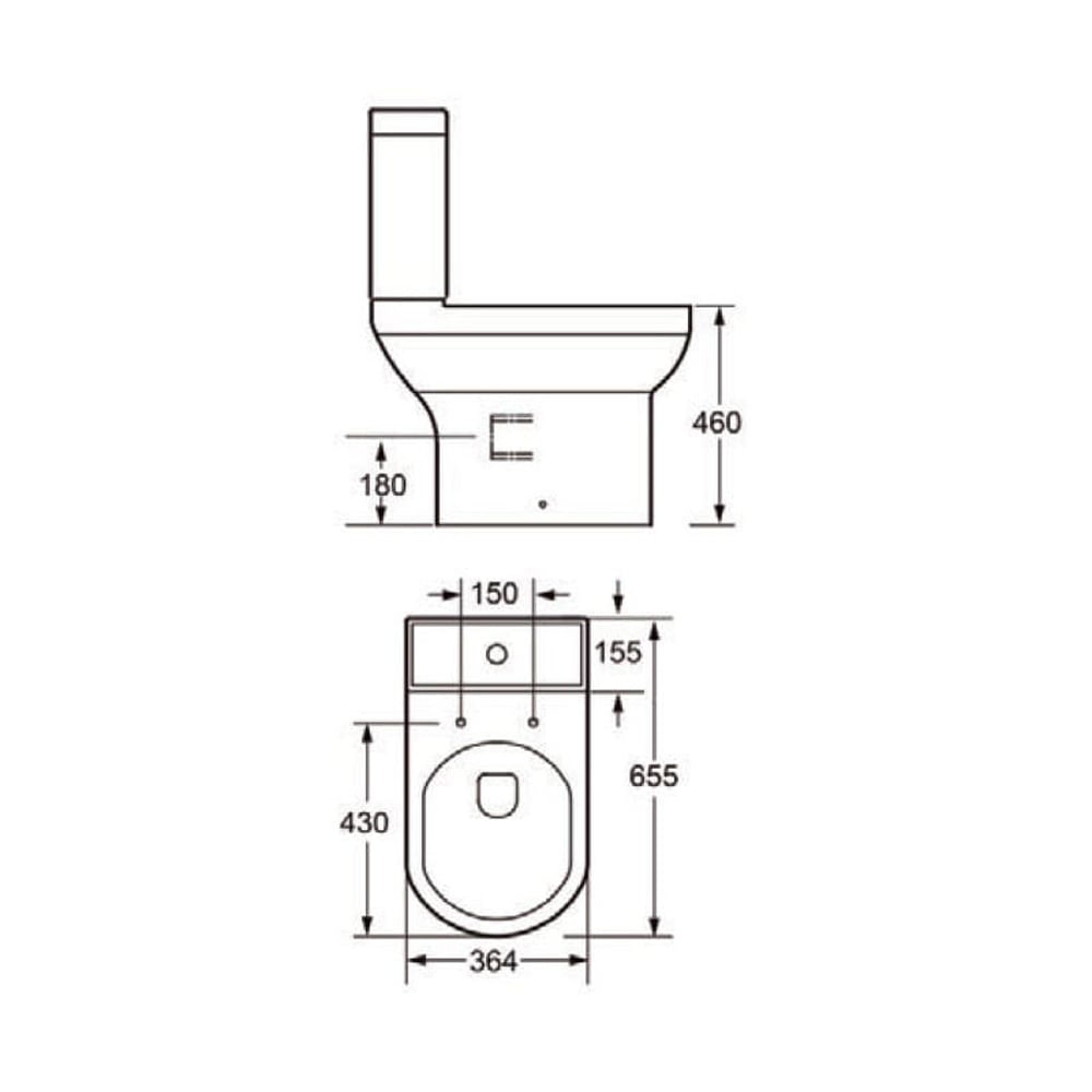 Astini Florence Comfort Close Coupled Toilet Pan, Cistern, Soft Close Seat & Fittings