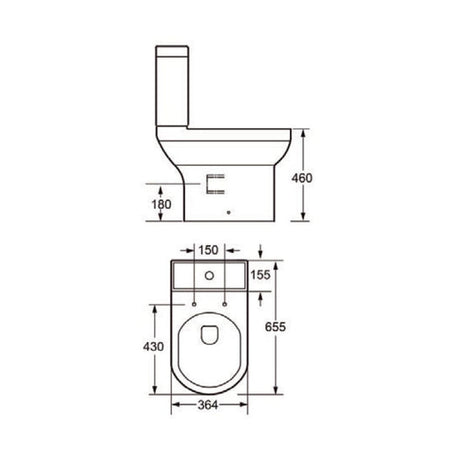 Astini Florence Comfort Close Coupled Toilet Pan, Cistern, Soft Close Seat & Fittings