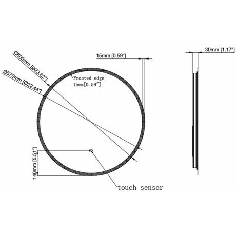 Astini Lily Slimline Round LED Touch Mirror 800mm