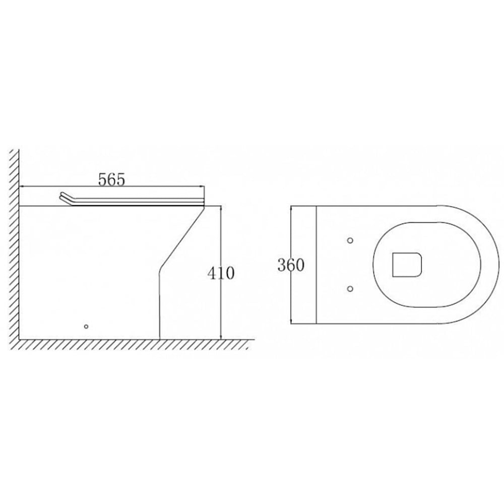 Astini Ferrara Rimless Back To Wall D-Shape Toilet Pan, Seat & Fittings