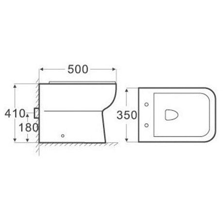 Astini Seina Square Back To Wall Toilet Pan, Soft Close Seat & Fittings