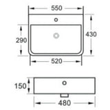 Astini Braga Semi Recessed Basin 550mm