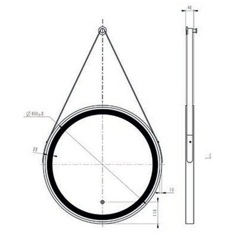 Astini Delilah Orca Brushed Brass LED Touch Mirror Hanging Hook & Loop 600mm