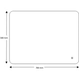 Astini Bea Touch Mirror with Backlit LED & Demist 500x700mm