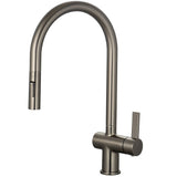 Astini Mayhill Single Lever Pull Out Kitchen Sink Mixer Tap with Brushed Brass Finish