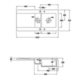 Astini Desire 150 1.5 Bowl Gloss White Ceramic Kitchen Sink, Waste & Traditional 25411CH Tap