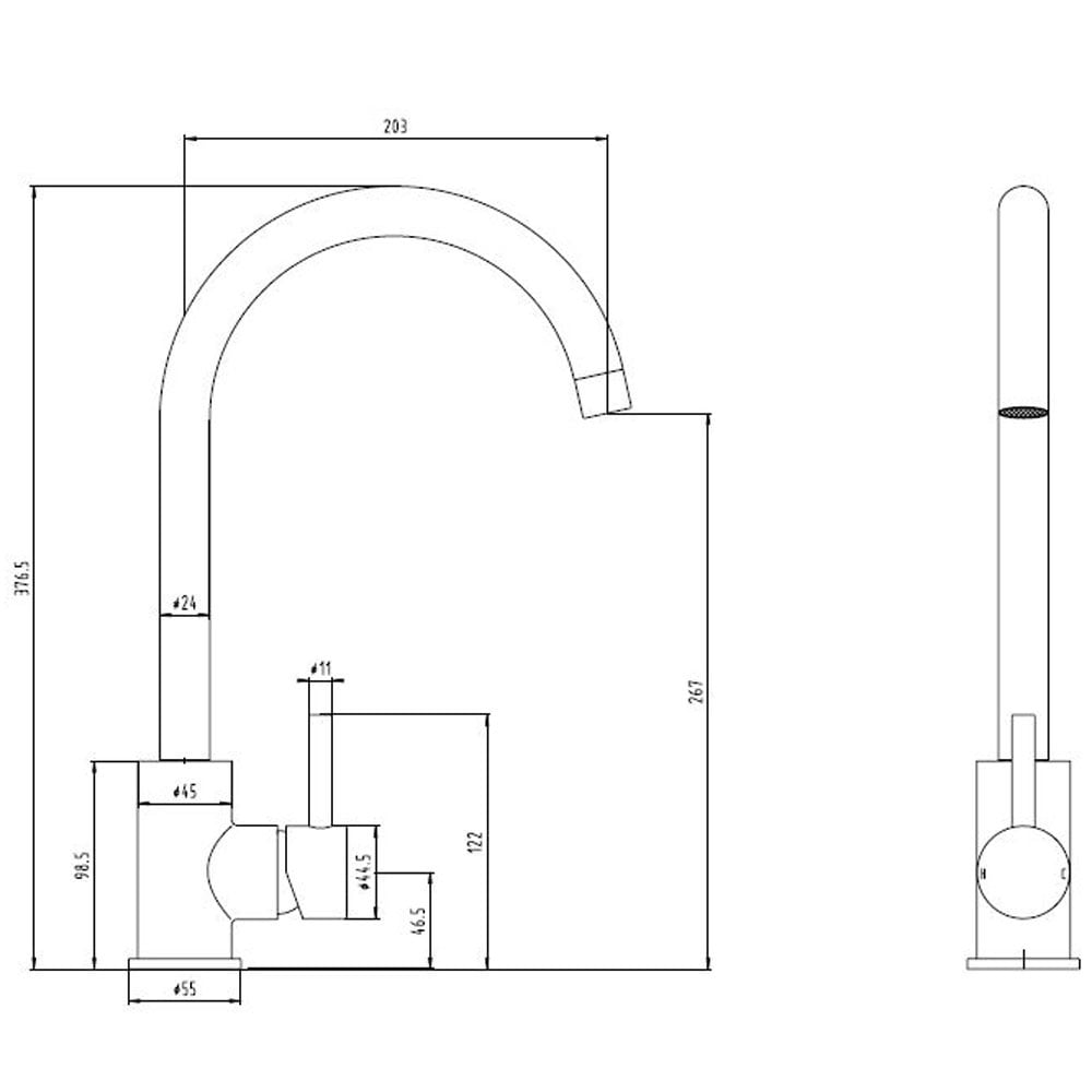 Astini Merthyr Single Lever Kitchen Tap TIS Series with Modern Design and Durable Build