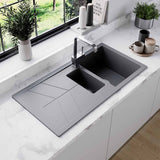 Astini Livio 1.5 Bowl Granite Grey Reversible Kitchen Sink & Waste