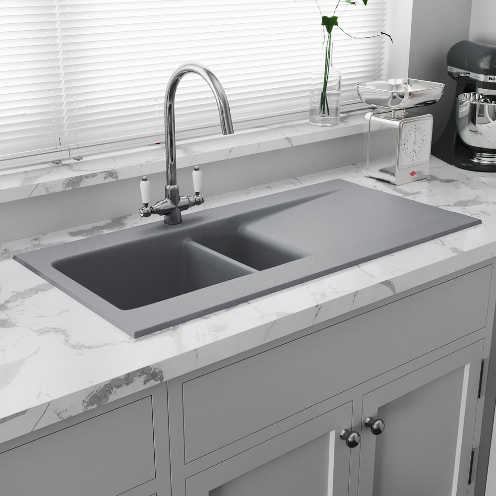Astini Desire 150 1.5 Bowl Matt Ceramic Kitchen Sink & Waste