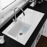 Astini Desire 100 1 Bowl White Ceramic Kitchen Sink with Waste & Colonial Tap