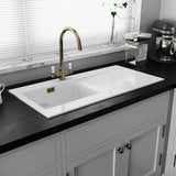 Astini Desire 100 1 Bowl White Ceramic Kitchen Sink with Waste & Colonial Tap