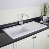 Astini Desire 100 1.0 Bowl Gloss White Ceramic Kitchen Sink, Waste & 5E Tap