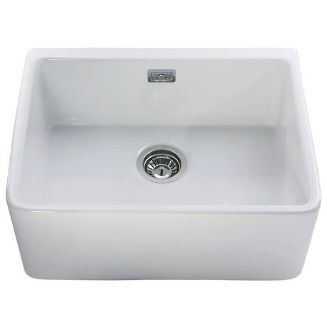Astini Belfast 600 1.0 Bowl White Ceramic Kitchen Sink & Traditional 25411CH Tap