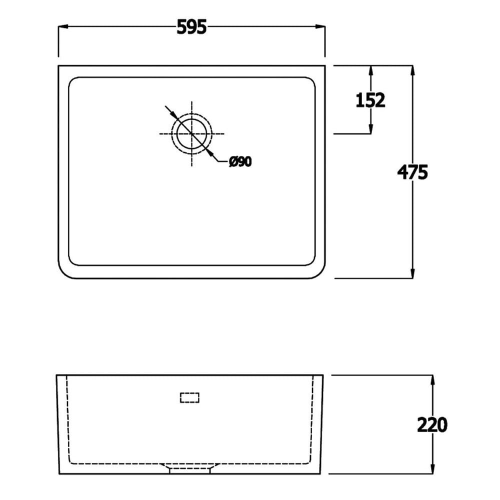Astini Belfast 600 1.0 Bowl White Ceramic Kitchen Sink & Traditional 25411CH Tap