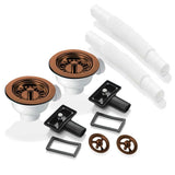 2x 90mm Waste and Round Overflow Set for Astini RAK Rangemaster Ceramic Sink