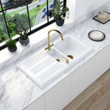 Astini Canterbury 150 1.5 Bowl Gloss White Ceramic Kitchen Sink with Waste Options