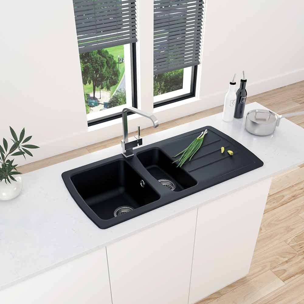 Astini Harrison 1.5 Bowl Composite Synthetic Kitchen Sink & Waste