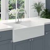 Astini Belfast 800 2.0 Bowl White Ceramic Kitchen Sink with Waste Collection