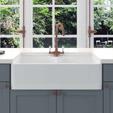 Astini Belfast 800 2.0 Bowl White Ceramic Kitchen Sink with Waste Collection