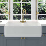 Astini Belfast 800 2.0 Bowl White Ceramic Kitchen Sink with Waste Collection