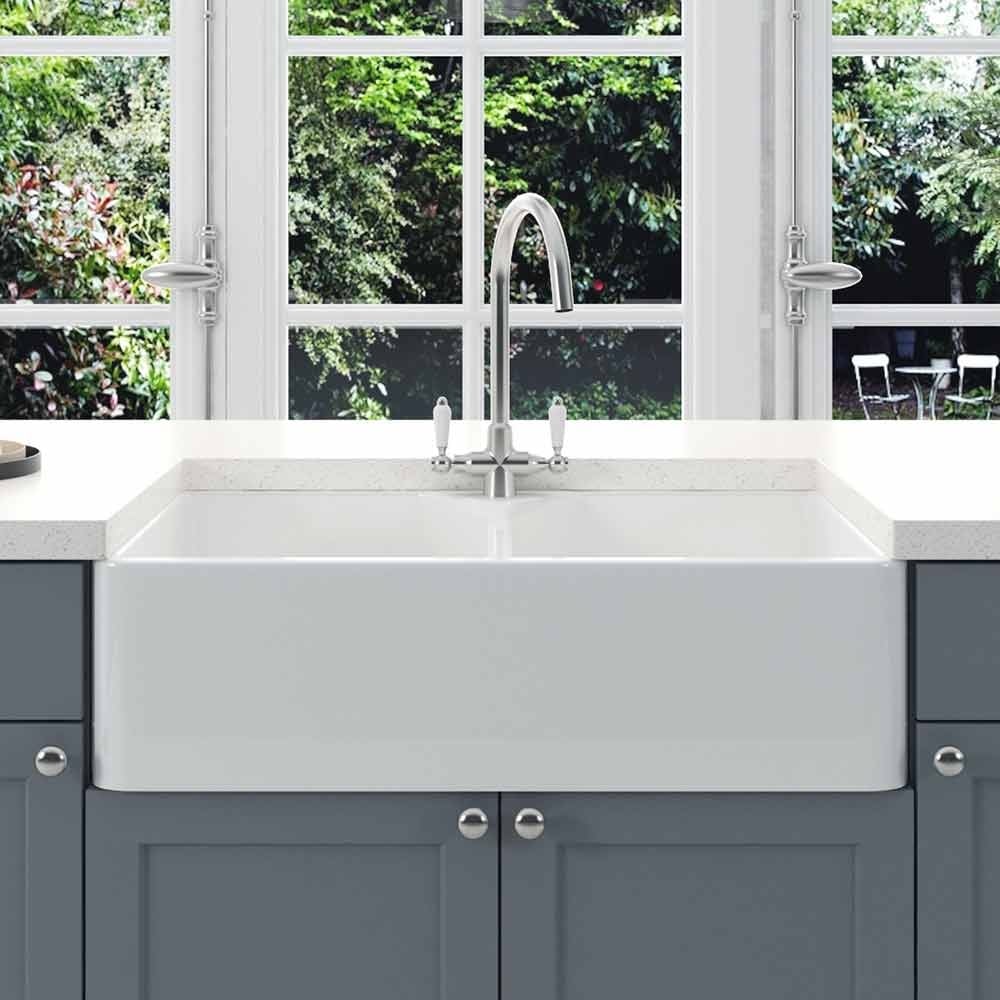 Astini Belfast 800 2.0 B Ceramic Kitchen Sink, Waste & Colonial 7018/CP/WL Tap