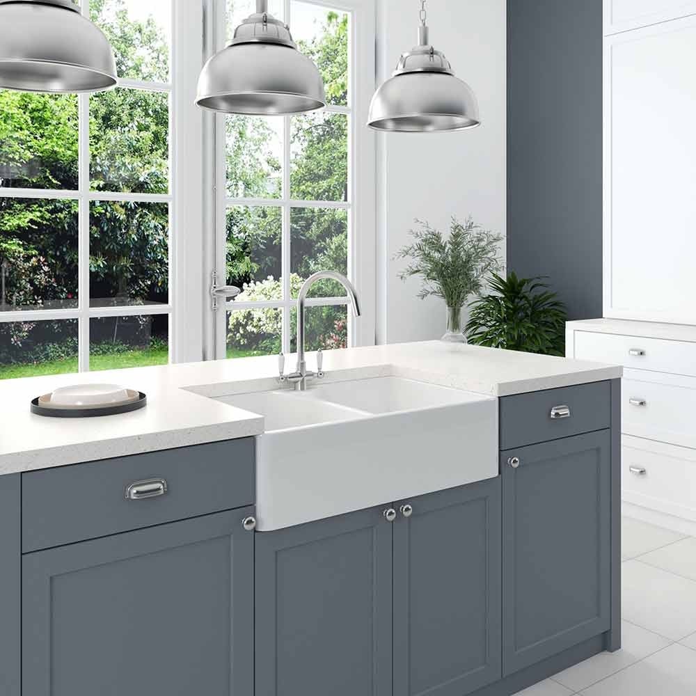 Astini Belfast 800 2.0 B Ceramic Kitchen Sink, Waste & Colonial 7018/CP/WL Tap