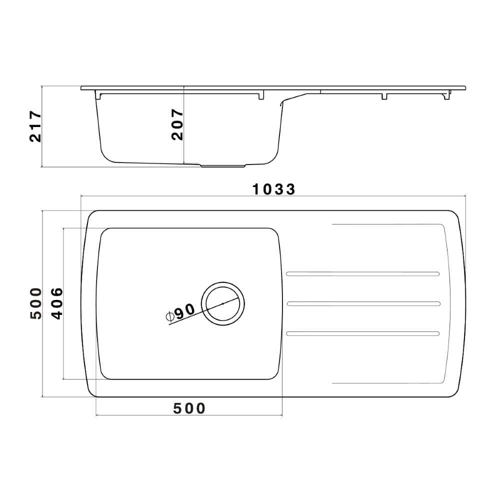 Astini Harrison 1.0 XL Bowl Composite Synthetic Kitchen Sink & Waste