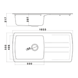 Astini Harrison 1.0 XL Bowl Composite Synthetic Kitchen Sink & Waste