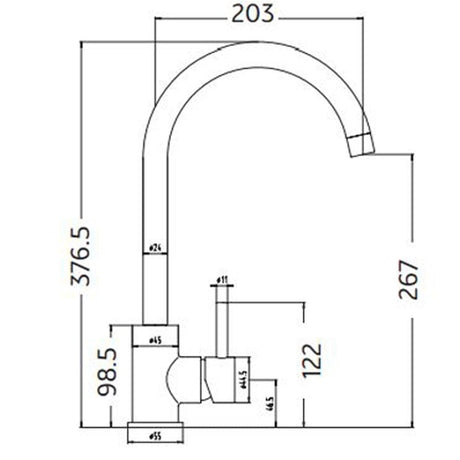 Astini Merthyr Single Lever Kitchen Tap TIS Series with Modern Design and Durable Build