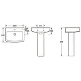 Astini Braga 560x440 1th Basin & Pedestal TIS6022