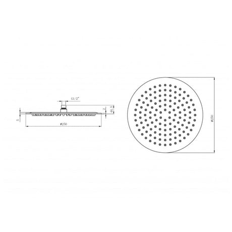 Astini Orca Black Round Shower Head 250mm