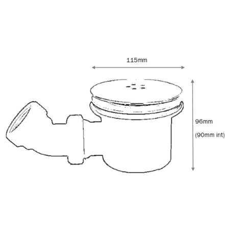 Astini Premium Orca Black 90mm Fast Flow Shower Waste